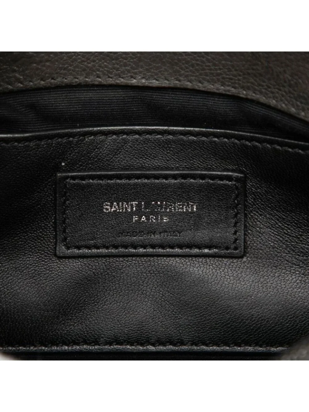 Saint Laurent YSL Monogram Carre Quilted 2-Way Shoulder Bag Gray Leather